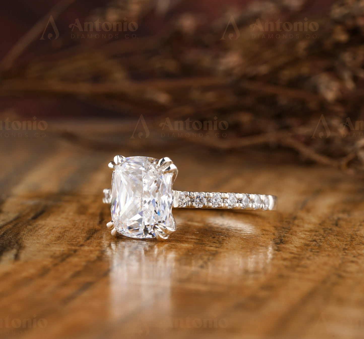 Cushion Cut Half Eternity Lab Grown Diamond Ring