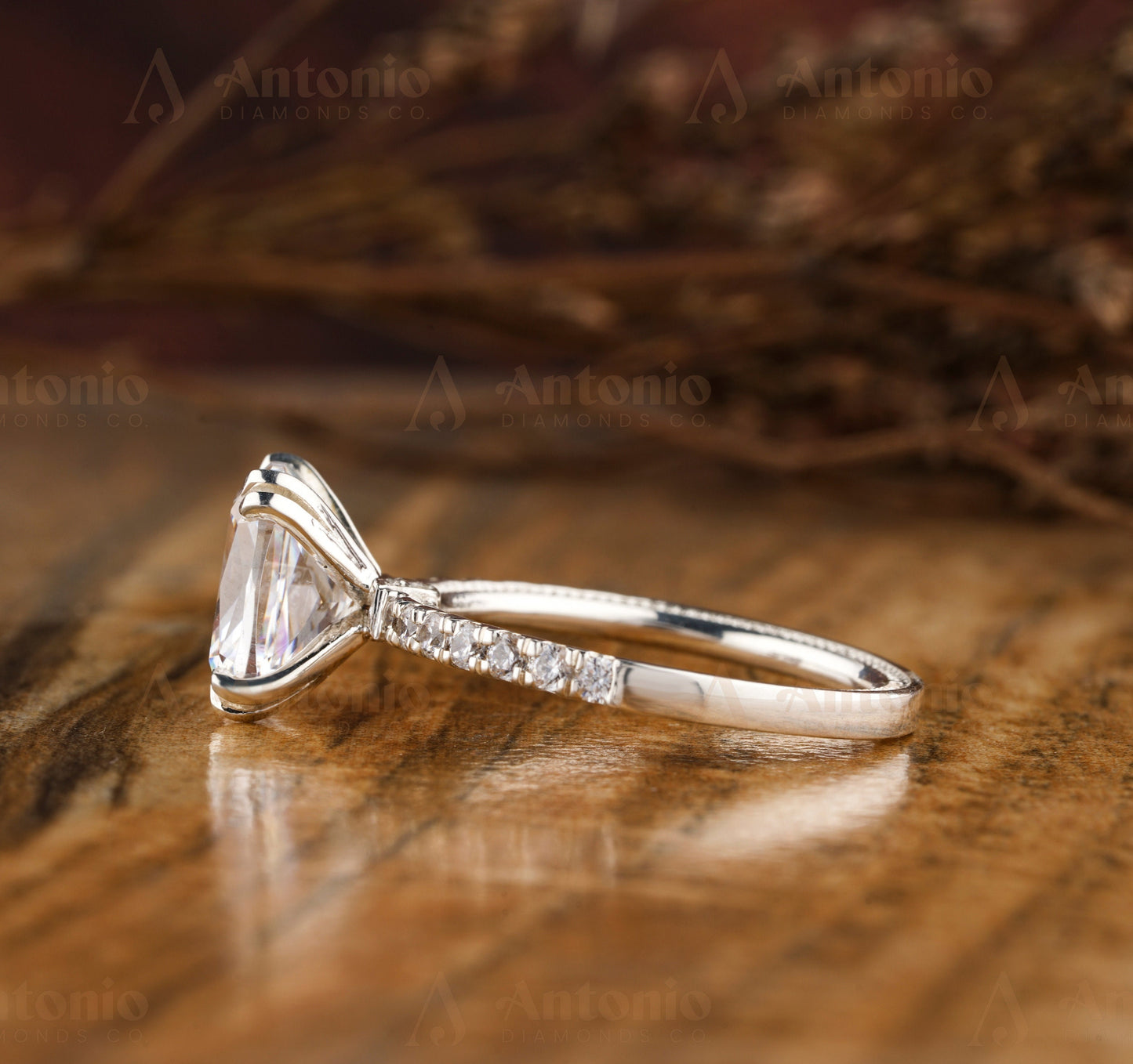 Cushion Cut Half Eternity Lab Grown Diamond Ring