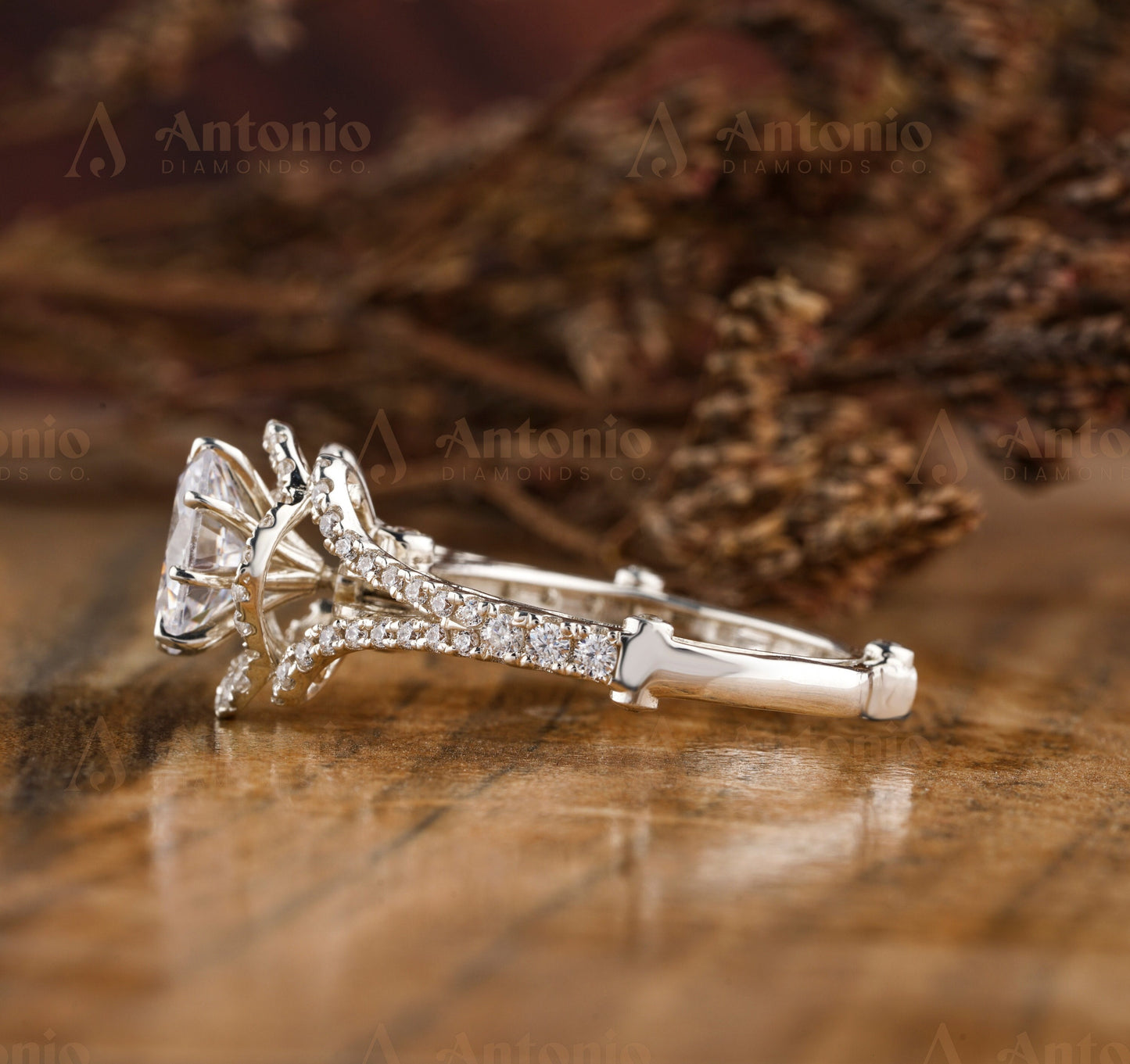 Oval CVD Halo Lab Grown Diamond Ring