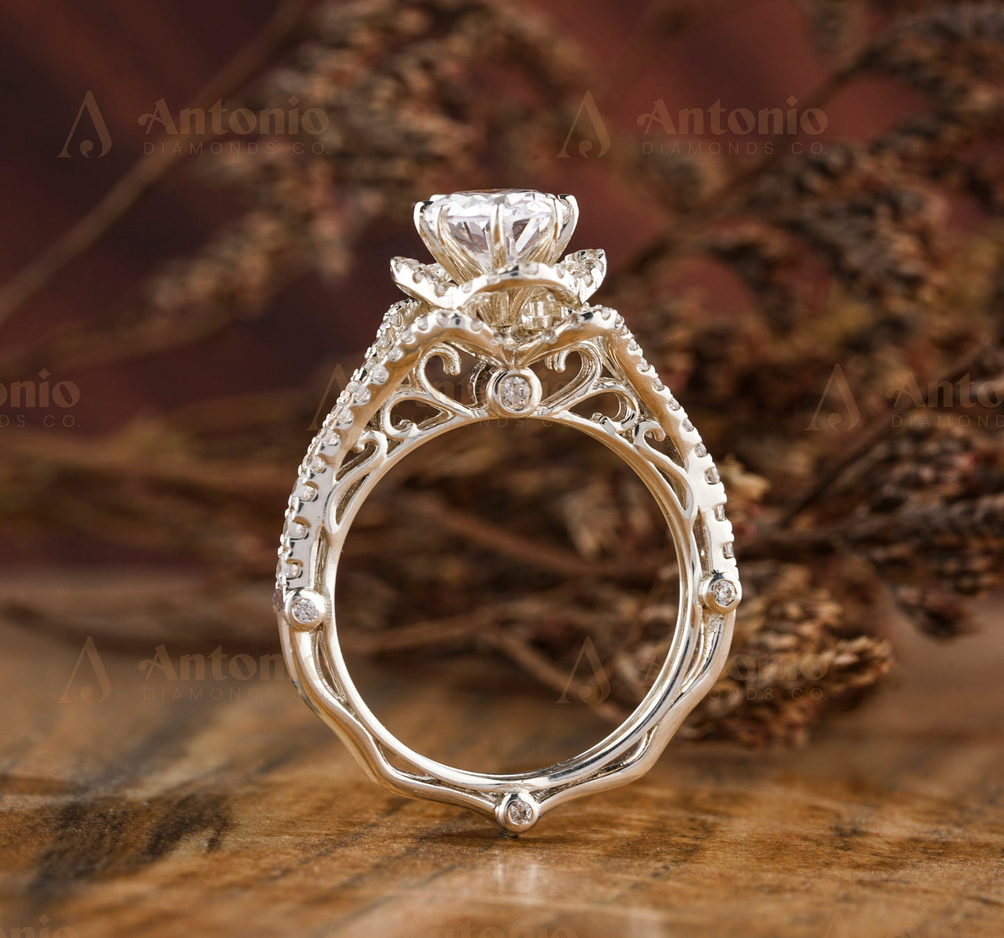 Oval CVD Halo Lab Grown Diamond Ring