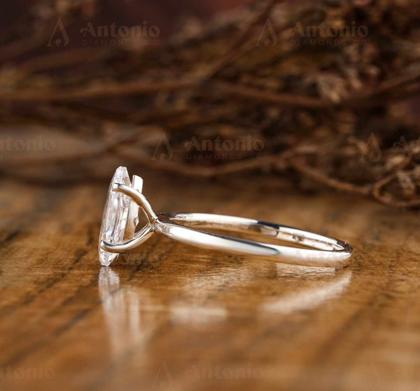 Marquise Cut Solitaire Diamond Ring