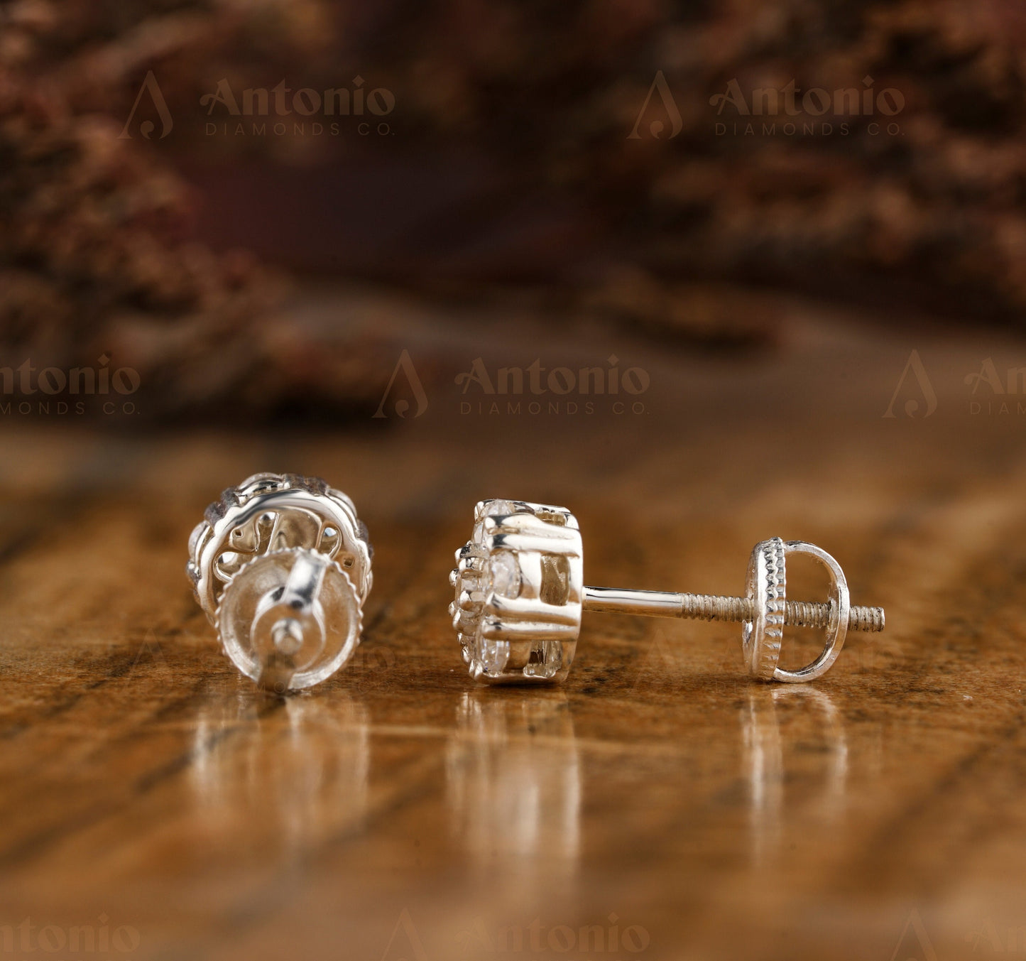 Round Halo Multi Small Lab Grown Diamond Earrings