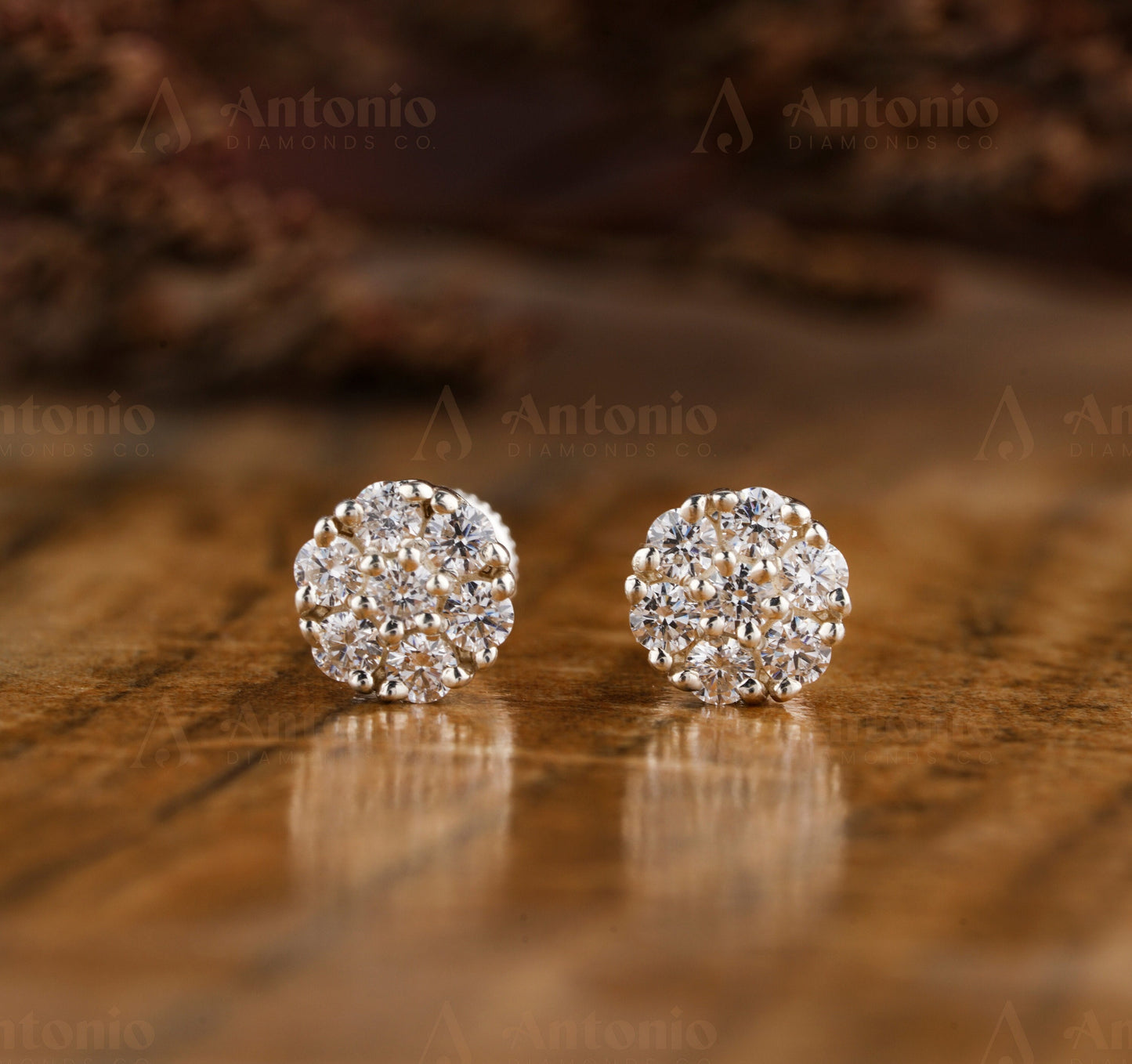 Round Halo Multi Small Lab Grown Diamond Earrings
