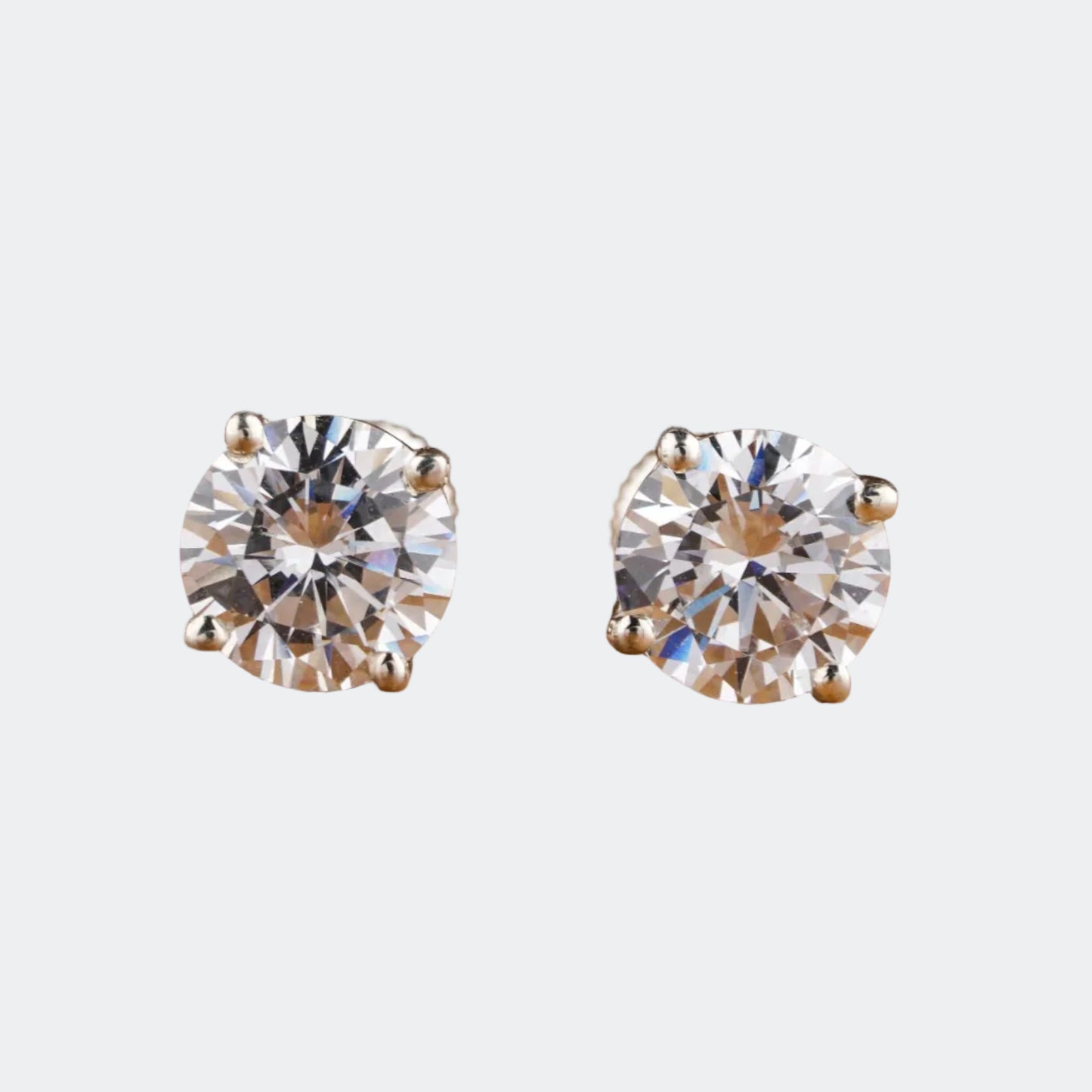 Classic Round Brilliant Lab Grown Diamond Stud Earrings | Timeless Elegance | Antonio Jewels