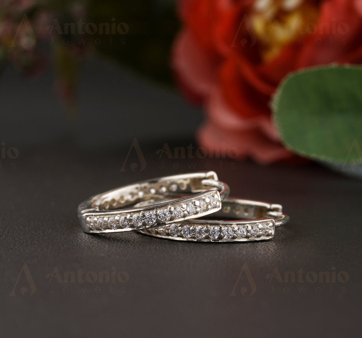 Moissanite Hoop Earrings