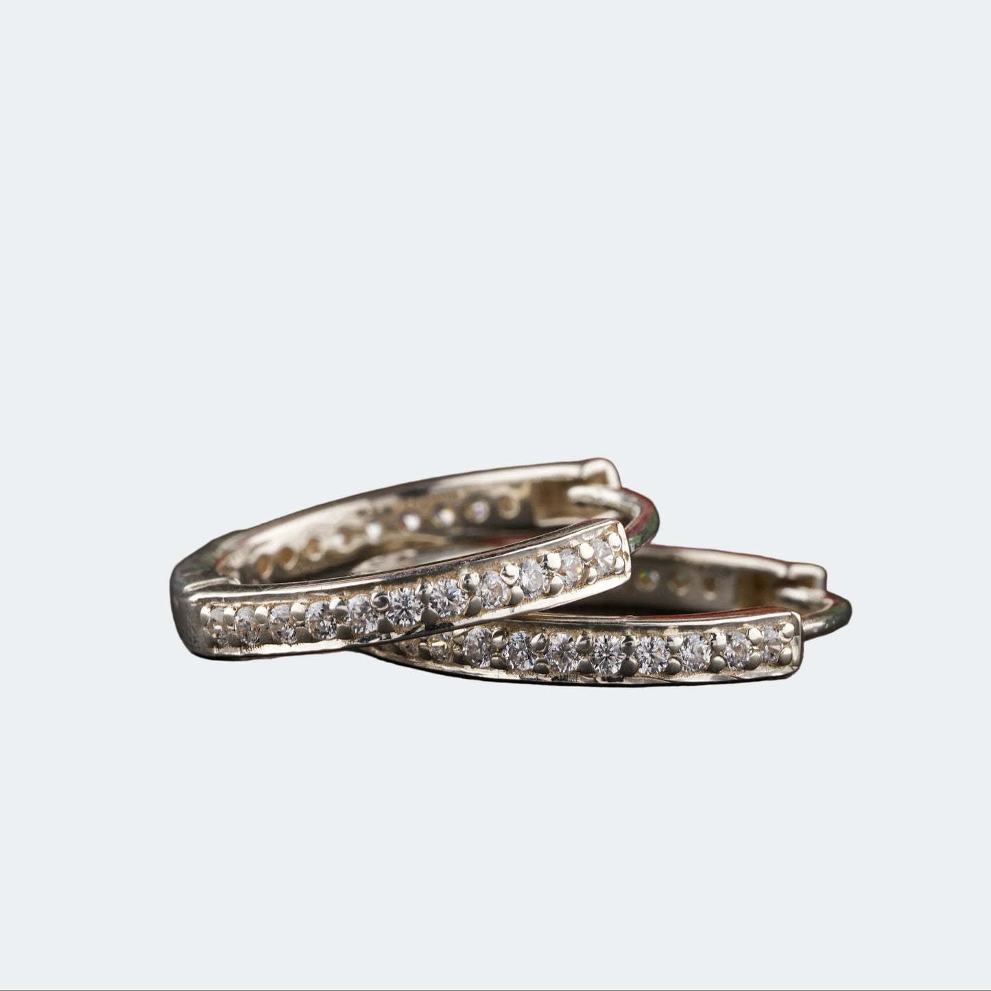 Classic Moissanite Hoop Earrings - Sterling Silver - Everyday Dazzle