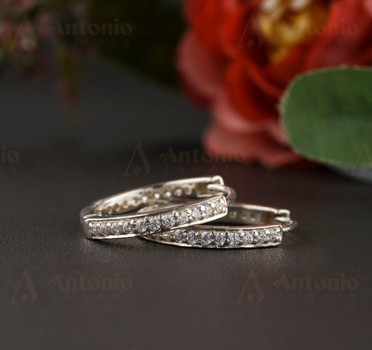 Moissanite Hoop Earrings