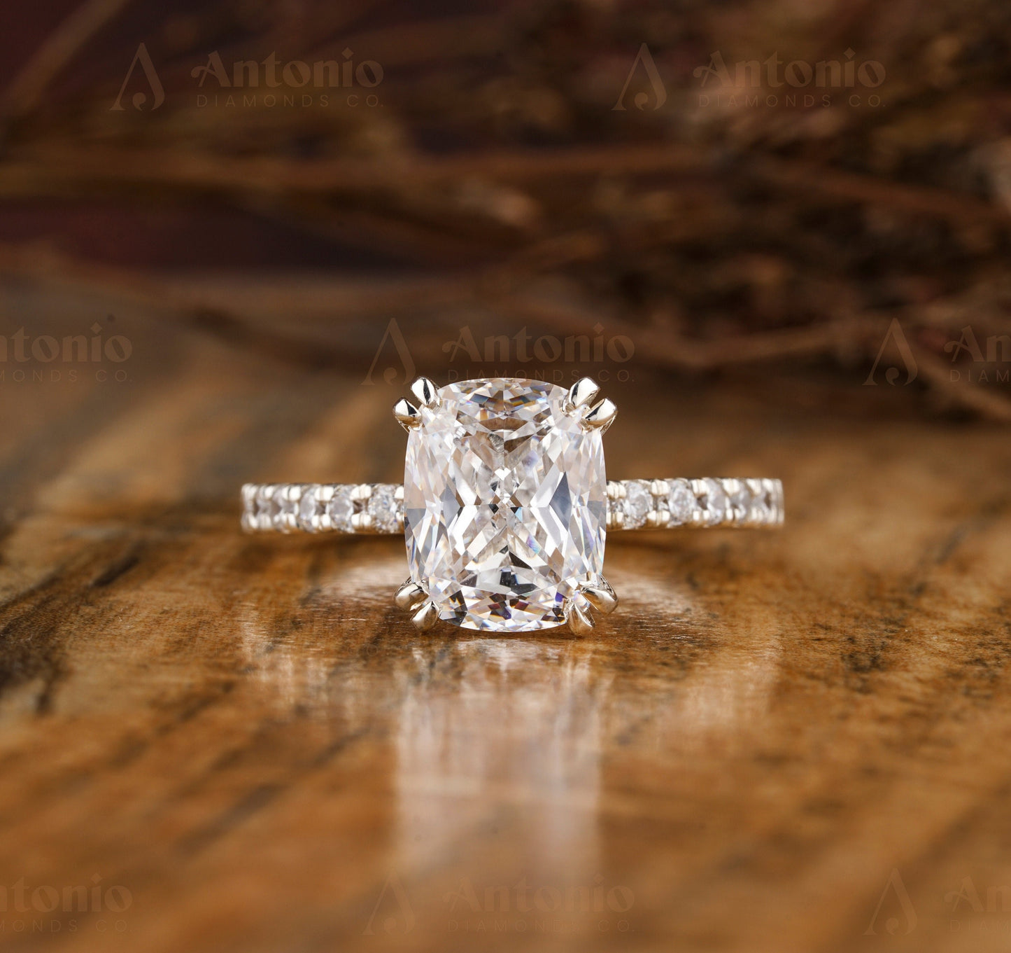 Cushion Cut Half Eternity Lab Grown Diamond Ring
