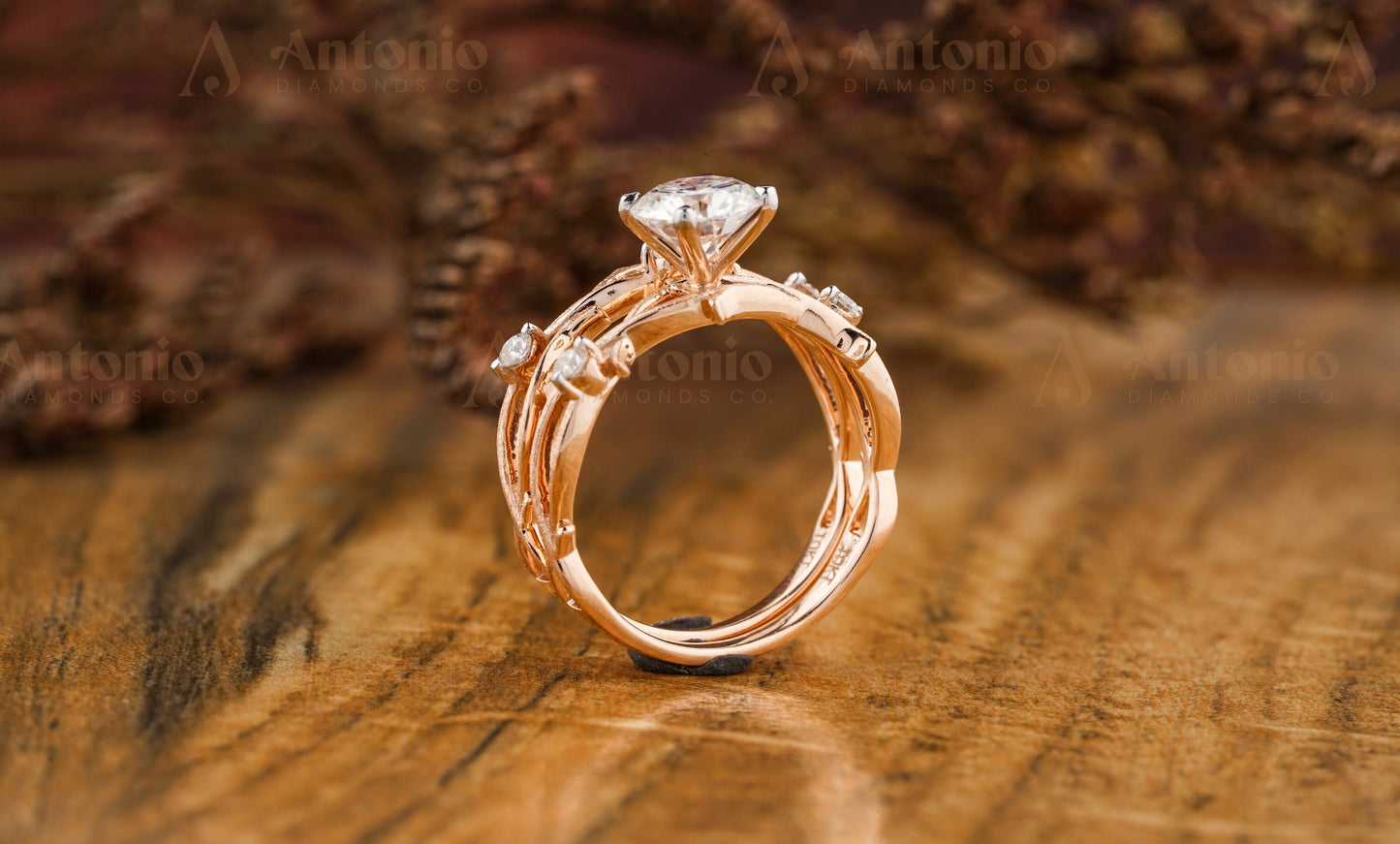 Branch Twig Nature Ring Bridal Set