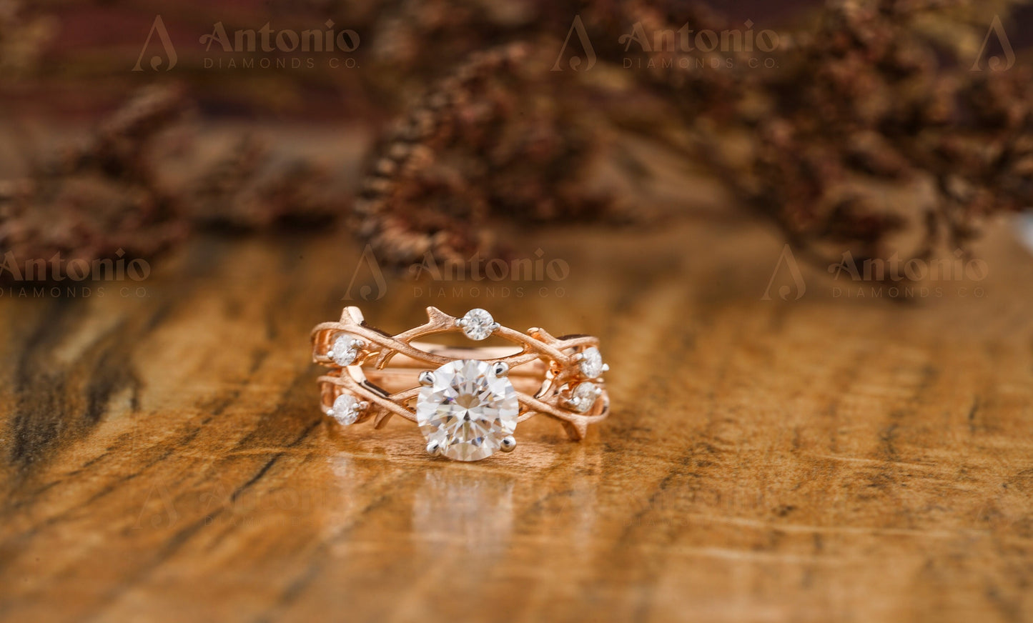 Branch Twig Nature Ring Bridal Set