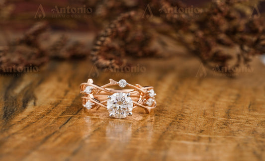 Branch Twig Nature Ring Bridal Set