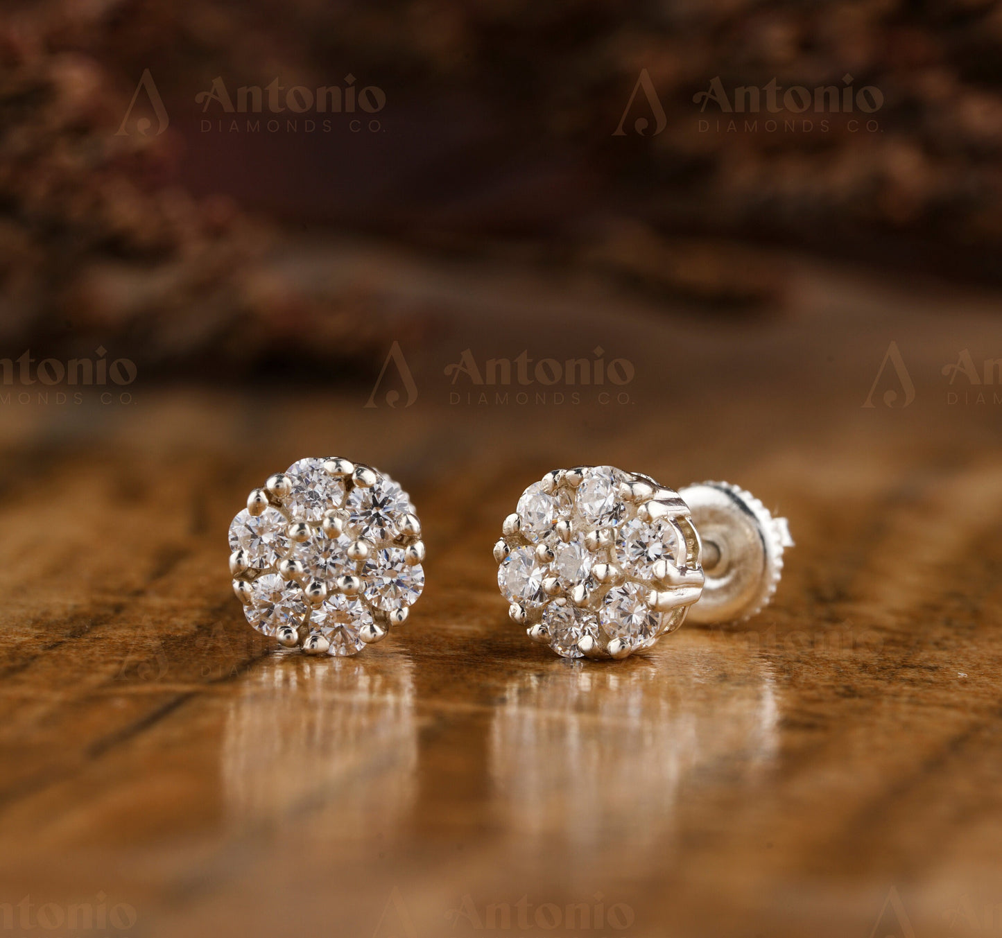 Round Halo Multi Small Lab Grown Diamond Earrings