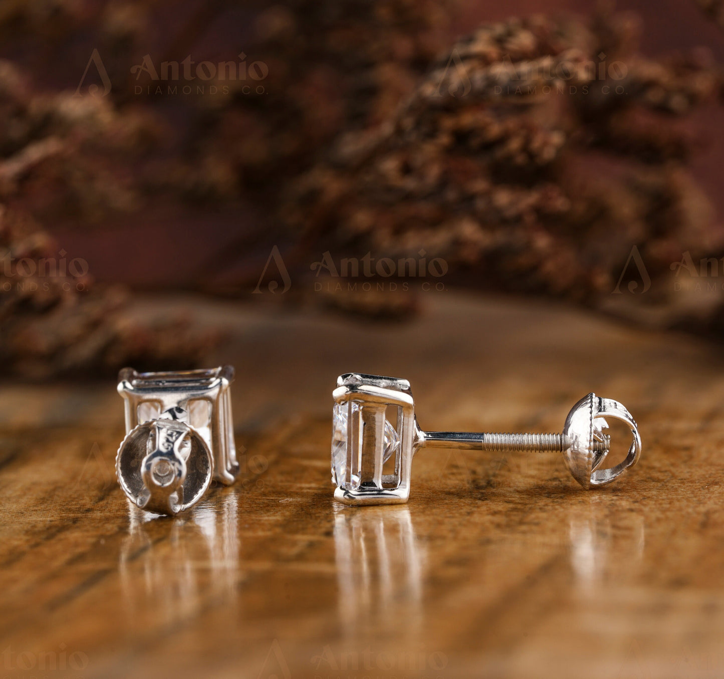 Lab Created Princess Diamond Earrings