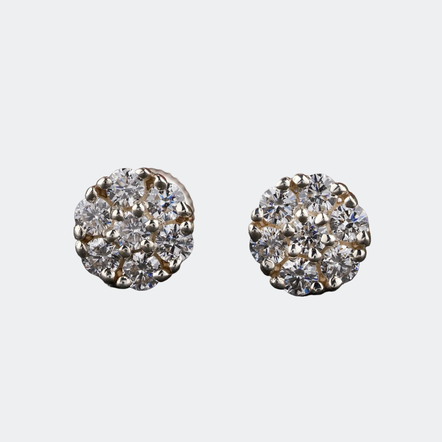 Halo Round Moissanite Stud Earrings