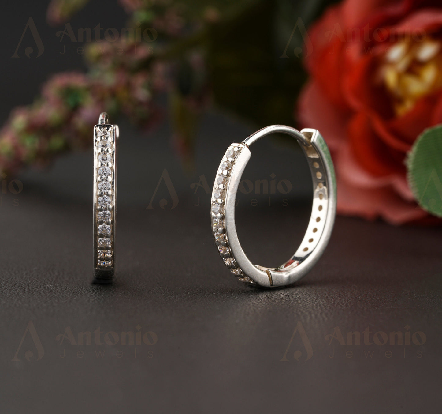 Moissanite Hoop Earrings