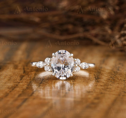 Oval Lab Grown Diamond Halo Ring