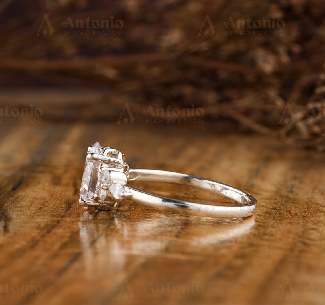 Oval Lab Grown Diamond Halo Ring