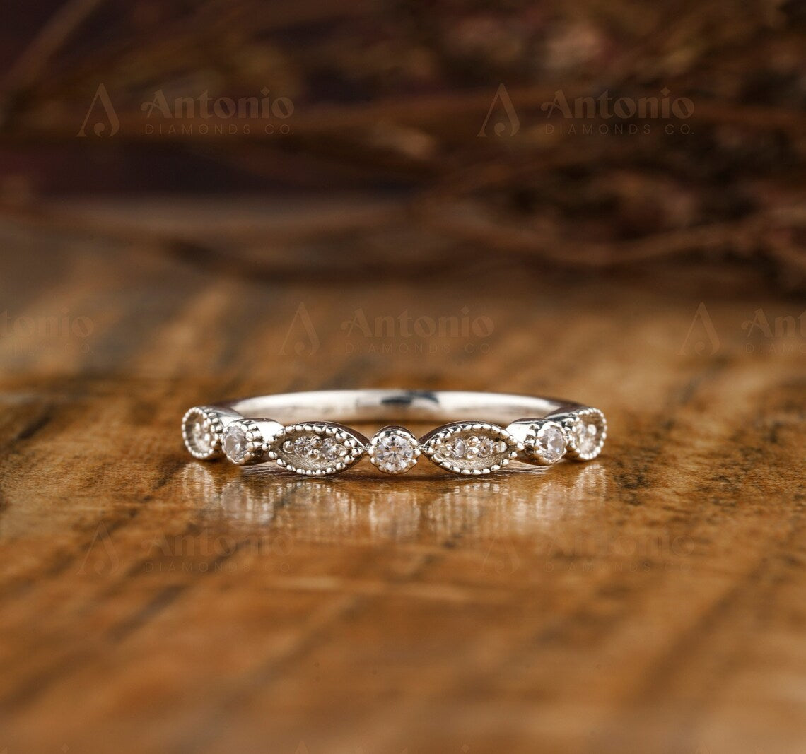 Art Deco Lab Grown Diamond Band