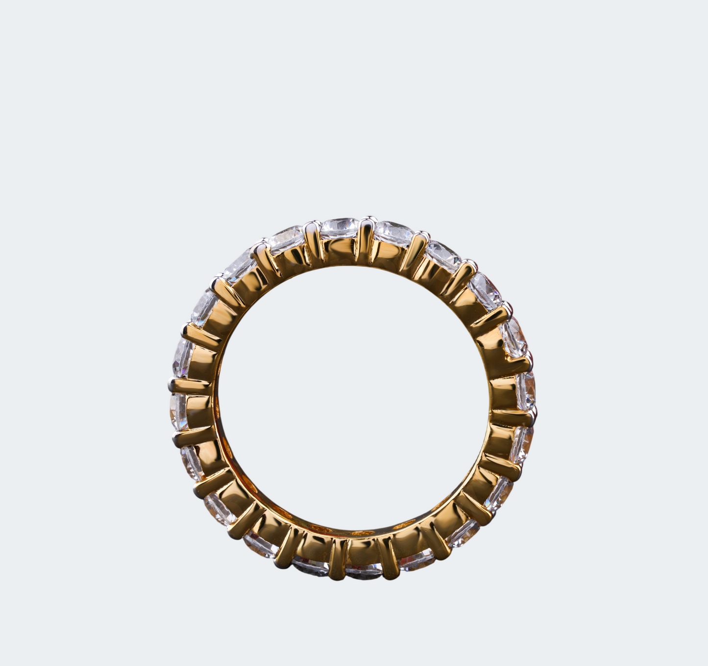 Moissanite Eternity Band - Classic Gold Plated Wedding Ring for Women