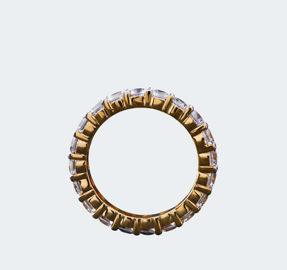 Moissanite Eternity Band - Classic Gold Plated Wedding Ring for Women
