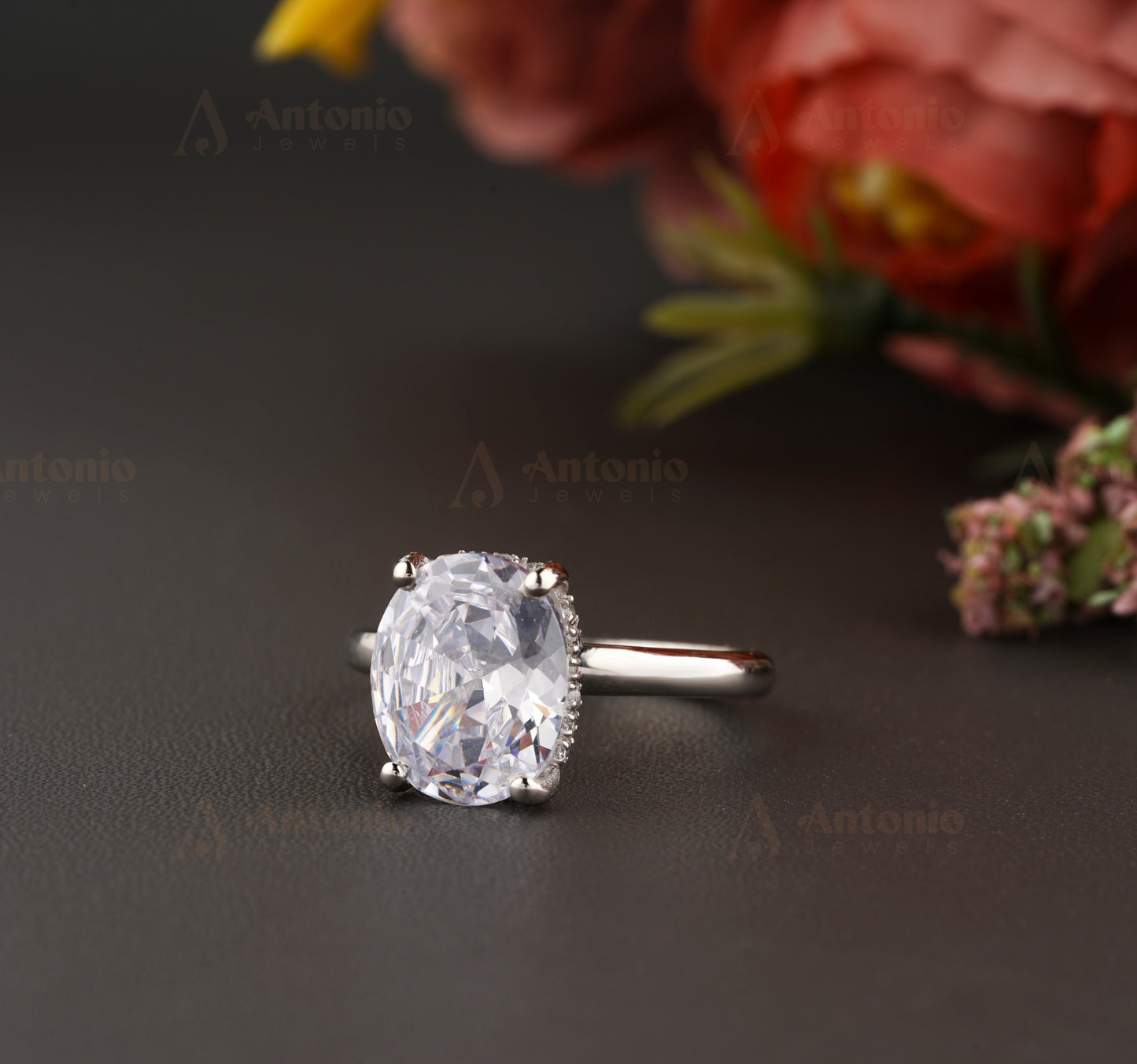 2.00 Ct Cushion Cut Moissanite Engagement Ring , Cushion Cut Solitaire Ring , Solid 14k Rose Gold Ring