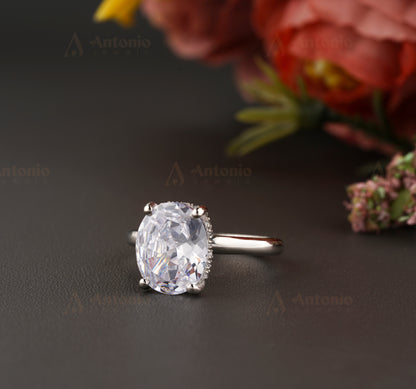 2.00 Ct Cushion Cut Moissanite Engagement Ring , Cushion Cut Solitaire Ring , Solid 14k Rose Gold Ring