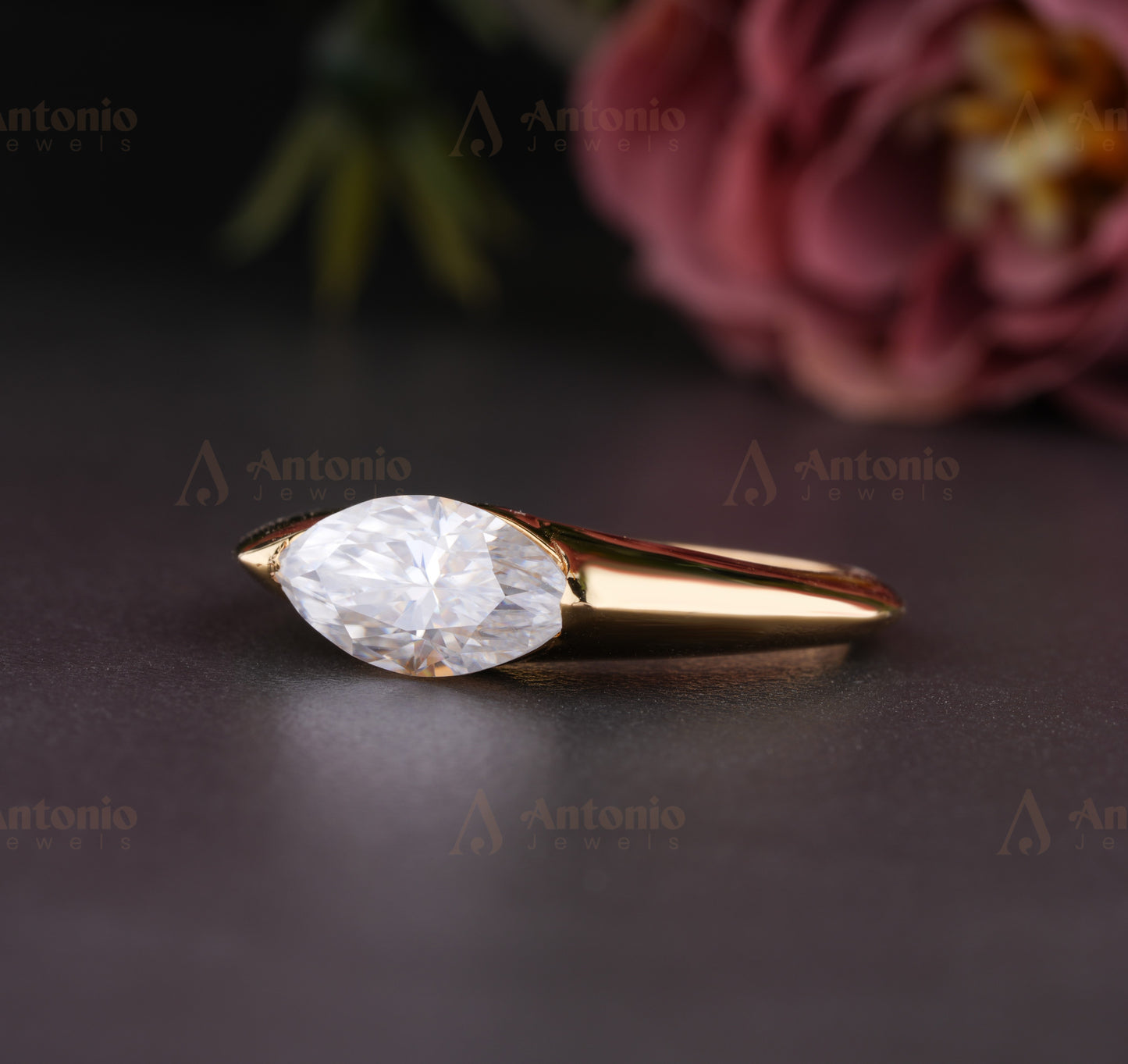 Solitaire Marquise Wedding Ring, Marquise Cut Solitaire Engagement Ring