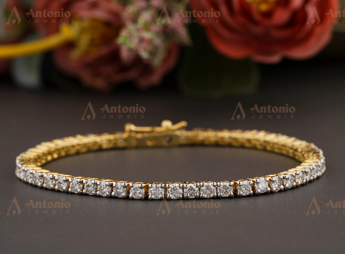 2.6MM Tennis Bracelet, 14K Yellow Gold Tennis Bracelet