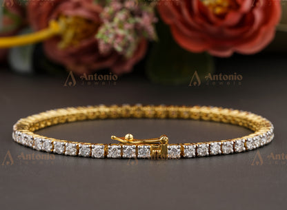 2.6MM Tennis Bracelet, 14K Yellow Gold Tennis Bracelet