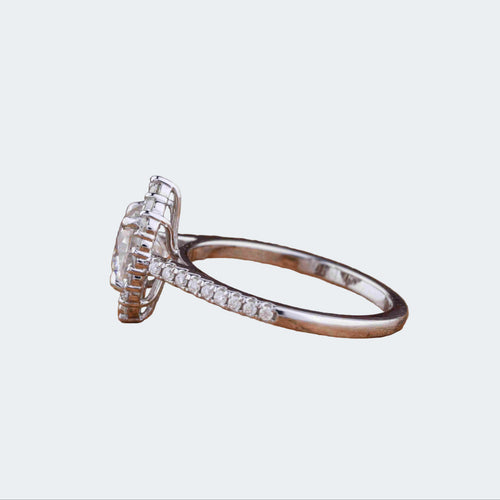Cushion Cut Diamond Engagement Ring with Halo Setting - Antonio Jewels