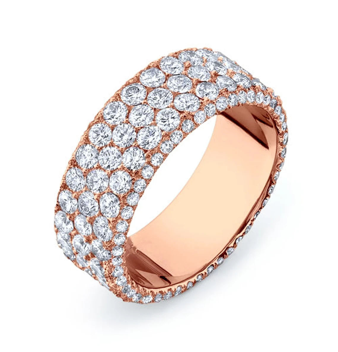 Penta Micropave Eternity Colorless Round Moissanite Band
