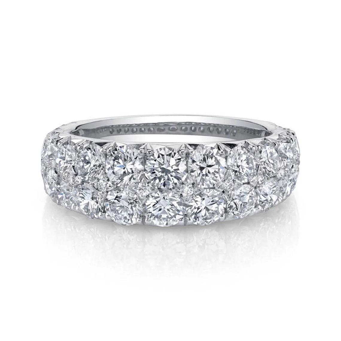 Round Full Eternity Coated Moissanite Wedding Band