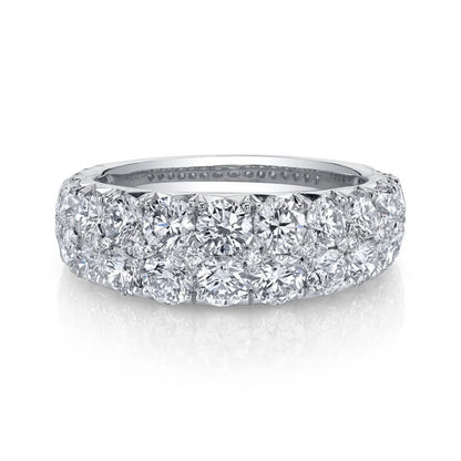 Round Full Eternity Coated Moissanite Wedding Band