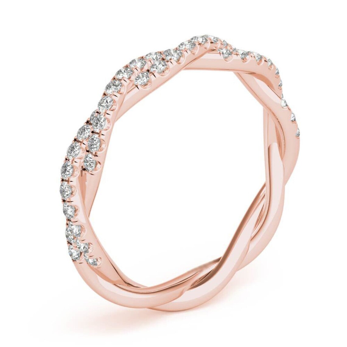 Twisted Twig Matching Moissanite Wedding Band