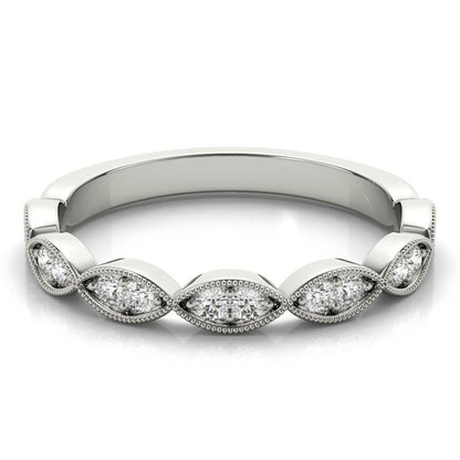 Half Eternity Milgrain Moissanite Band