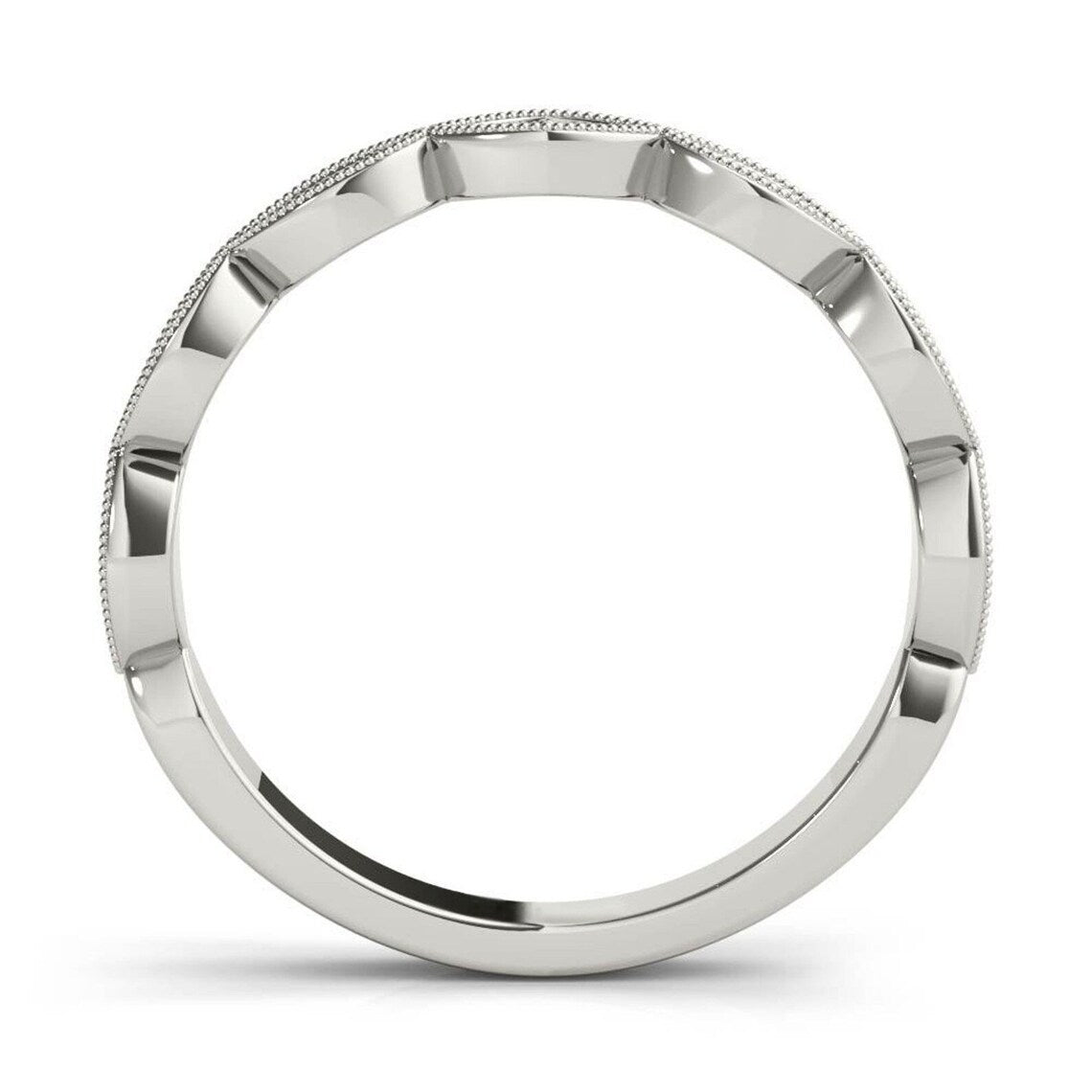 Half Eternity Milgrain Moissanite Band