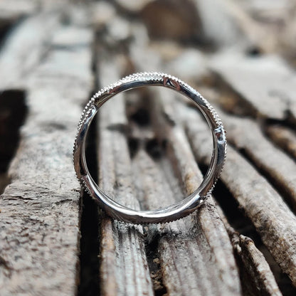 Curved Twig Moissanite wedding band