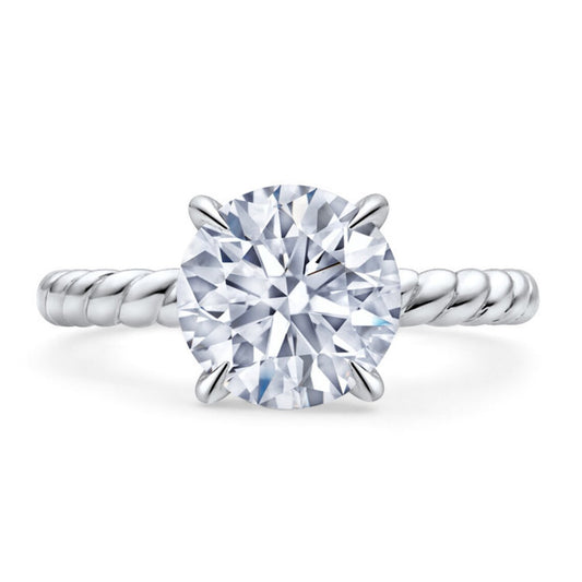 Moissanite Twisted Rope Infinity Solitaire Engagement Ring