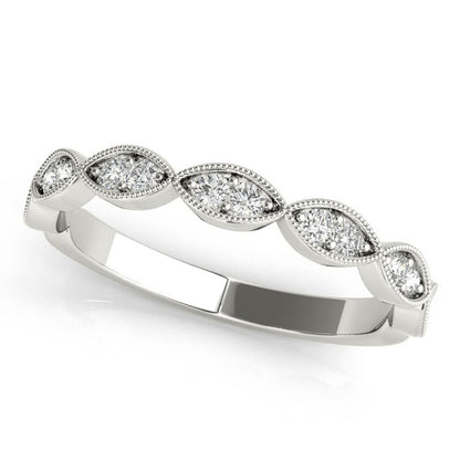 Half Eternity Milgrain Moissanite Band