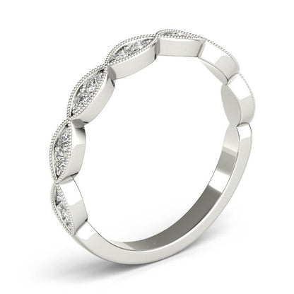 Half Eternity Milgrain Moissanite Band