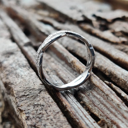 Curved Twig Moissanite wedding band