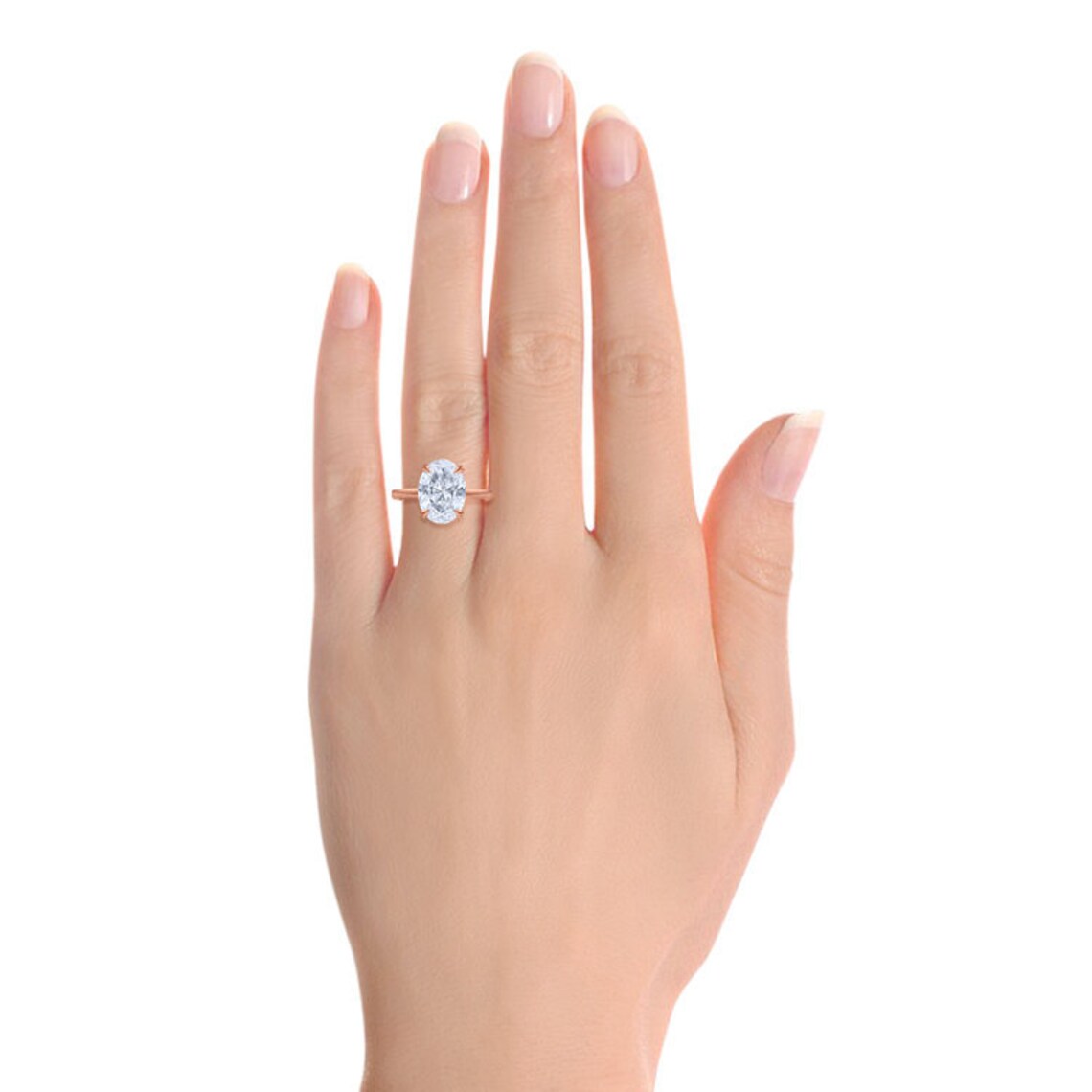 Oval Cut Simple Dainty  Moissanite  Solitaire ring