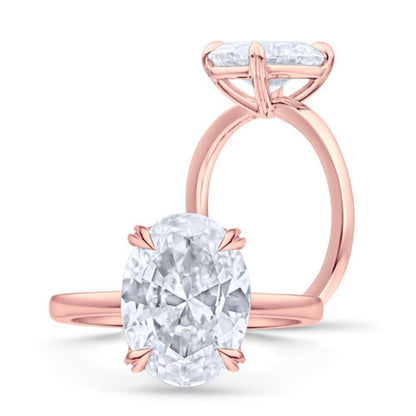 Oval Cut Simple Dainty  Moissanite  Solitaire ring