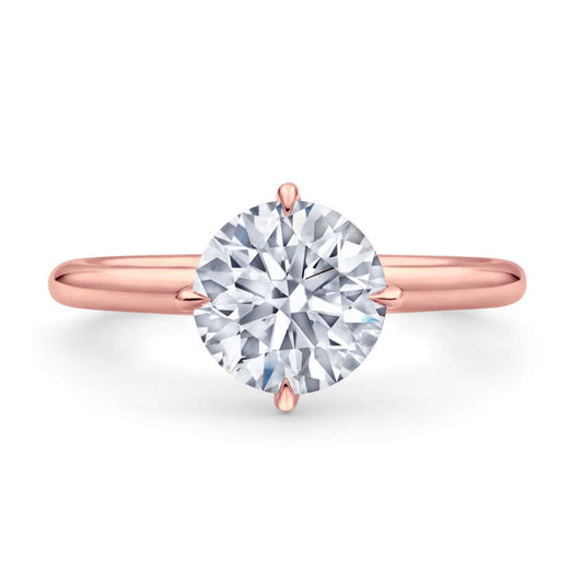 Simple Round Moissanite Solitaire Engagement Ring