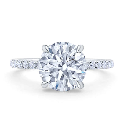 2.0 CT Round Brilliant Cut Moissanite Diamond Ring, Channel Setting Ring For Her