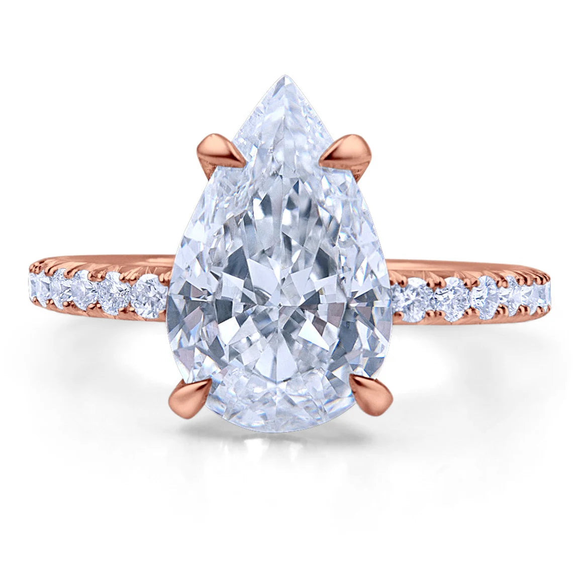Pear Cut Channel Setting Moissanite Engagement Ring