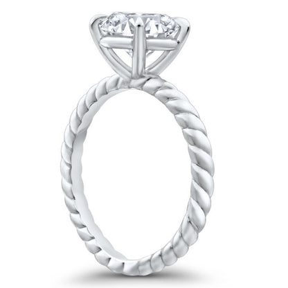 Moissanite Twisted Rope Infinity Solitaire Engagement Ring