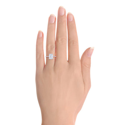 1 CT Radiant Cut Hidden Halo Engagement Ring