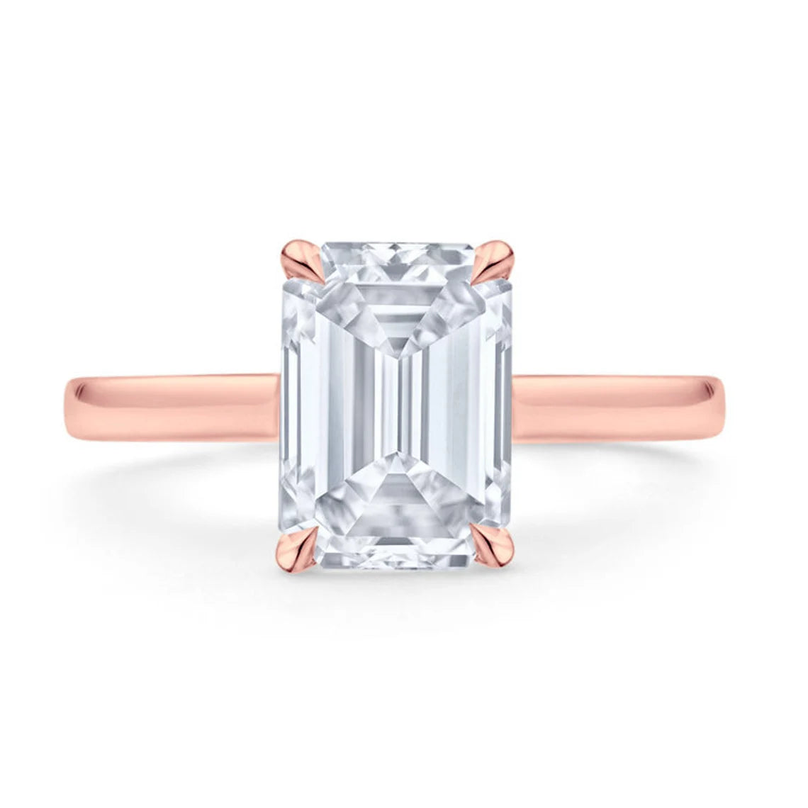 Emerald Cut Solitaire Moissanite Engagement ring