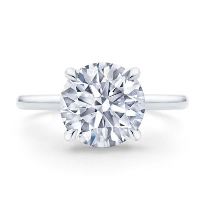 2.00 CT Round Moissanite Diamond Ring, Hidden Halo Solitaire Ring, prong ring